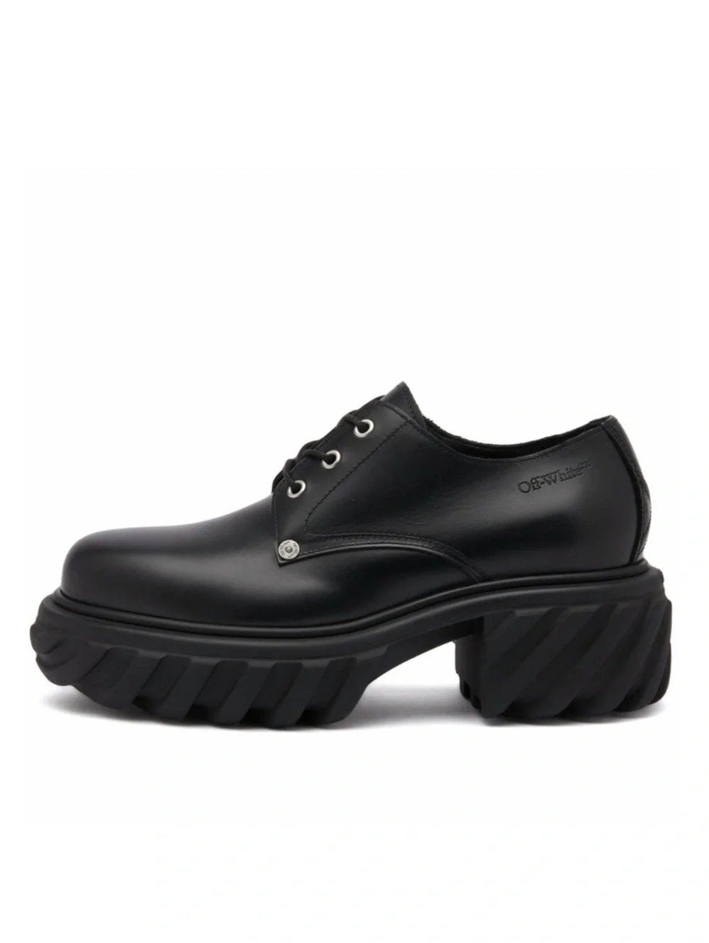 Off-White Men’s Exploration Derby Lug Sole Shoes in Black, NWT, Size 43